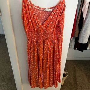 Floral Orange Sun Dress